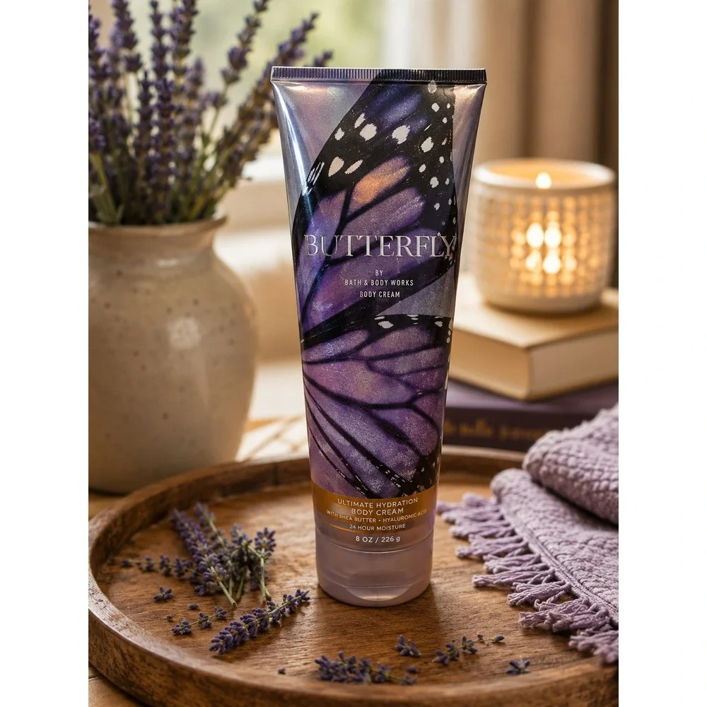 Bath & Body Works Butterfly Ultimate Hydration Body Cream 8 oz Shea Butter New